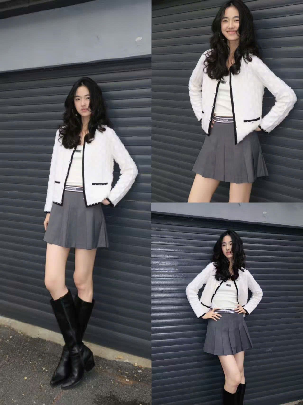  Áo CDG ô vuông trắng viền đen new25 