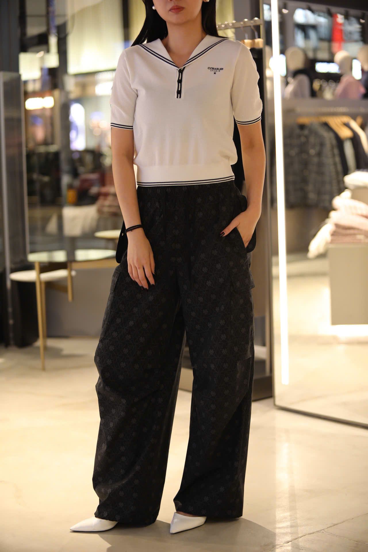  2.Quần cạp chun dây hoa lá 