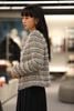  Áo Tweed ghi xám kẻ trắng 