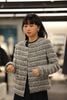  Áo Tweed ghi xám kẻ trắng 