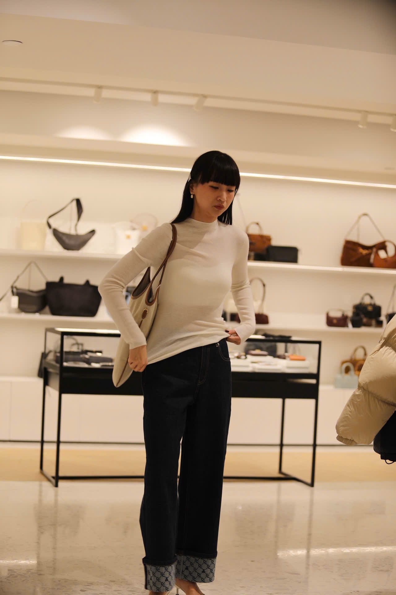  Cashmere - Áo len dài tay Trắng 