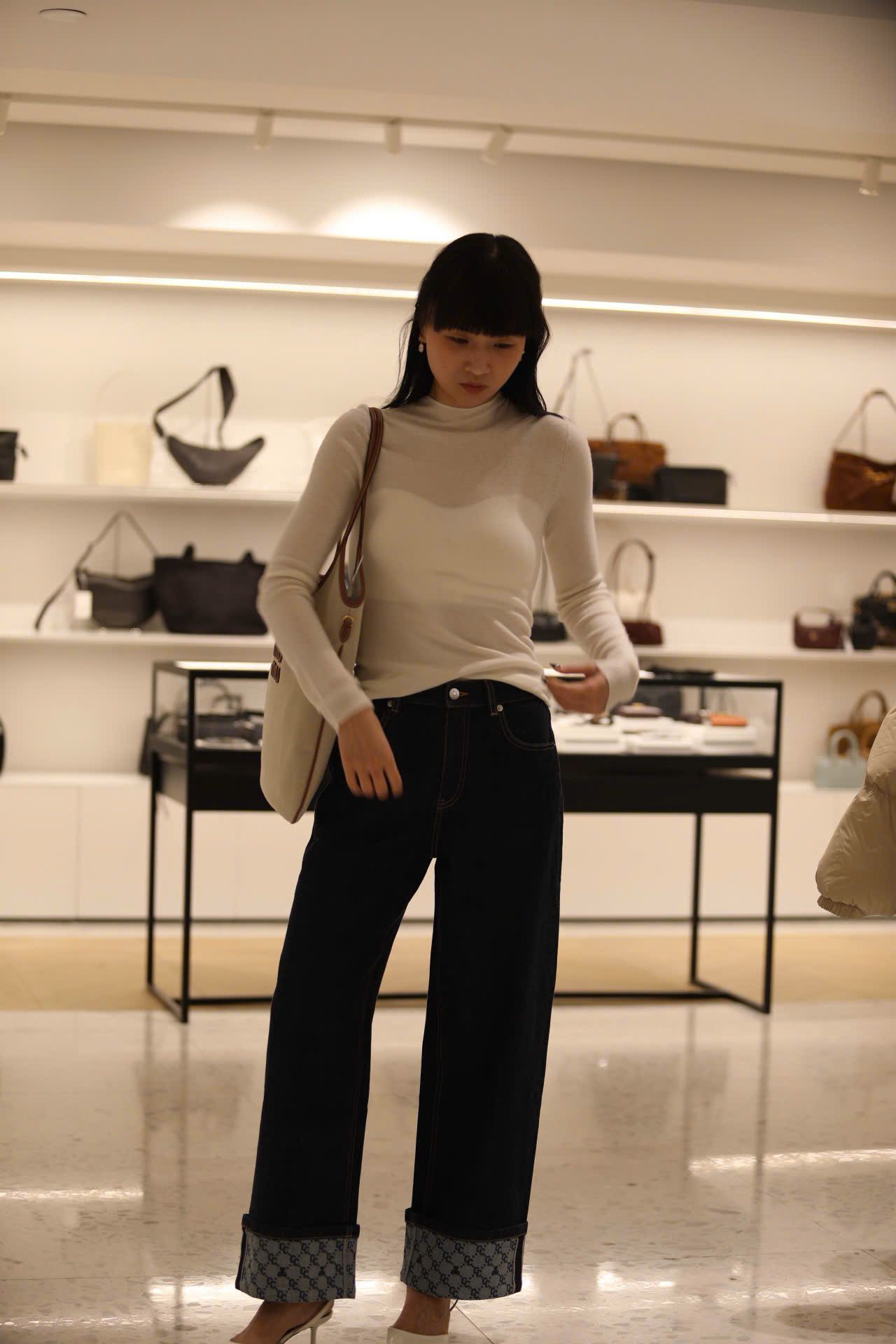  Cashmere - Áo len dài tay Trắng 