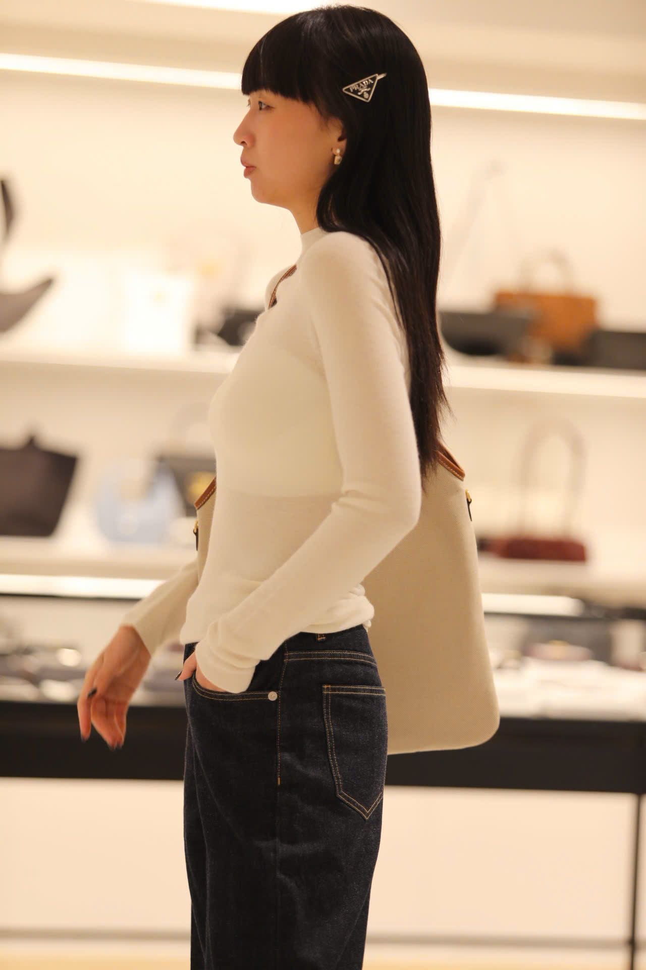  Cashmere - Áo len dài tay Trắng 