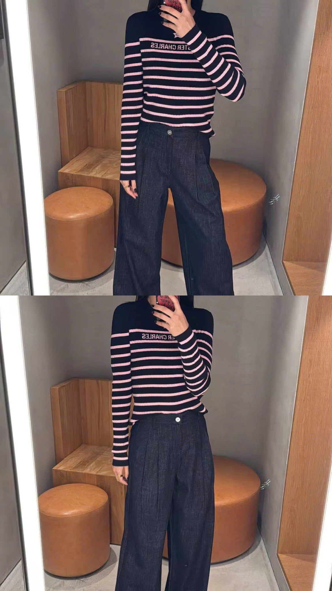  Quần jean ống rộng xanh than ss25 