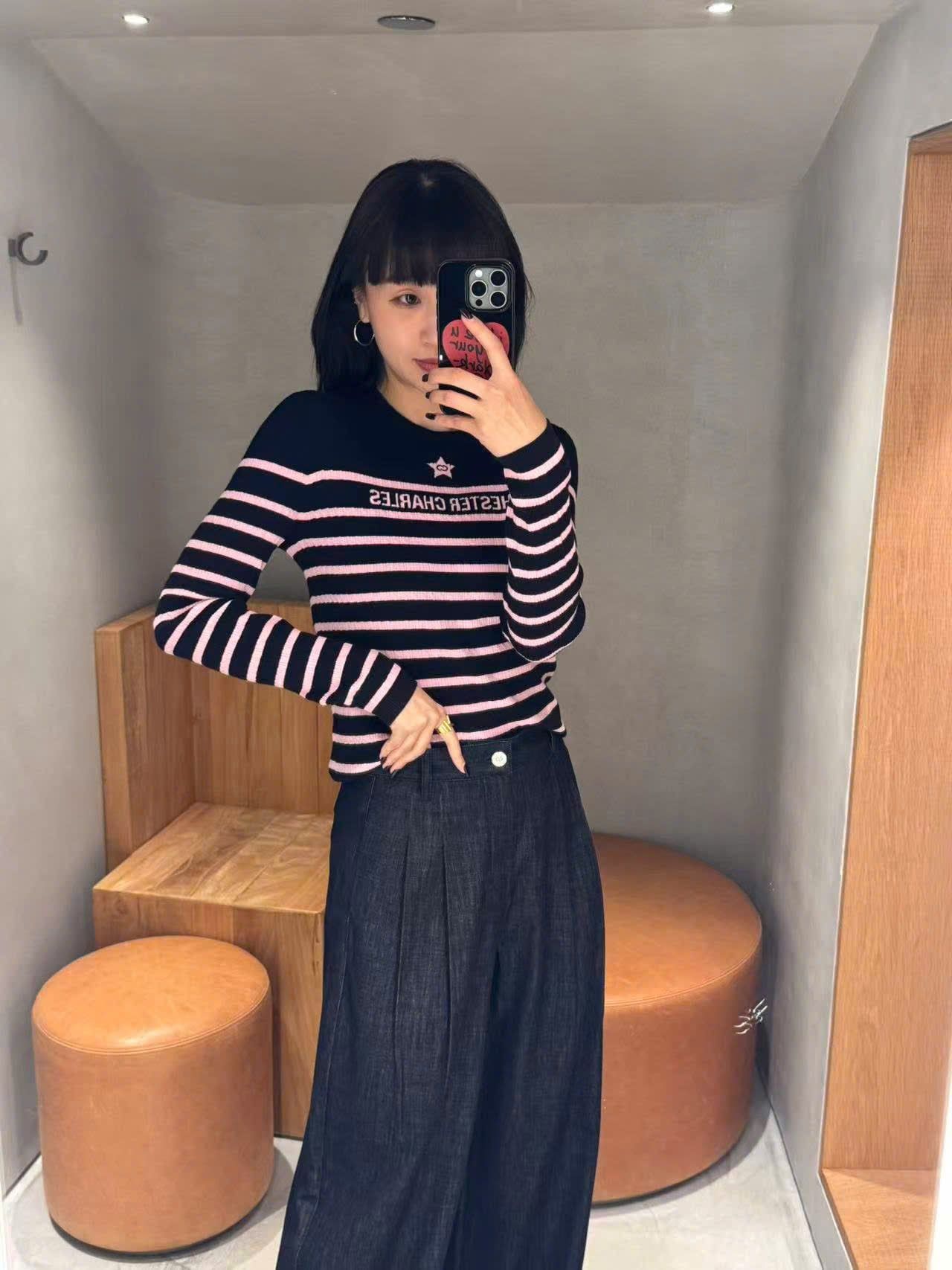  Quần jean ống rộng xanh than ss25 