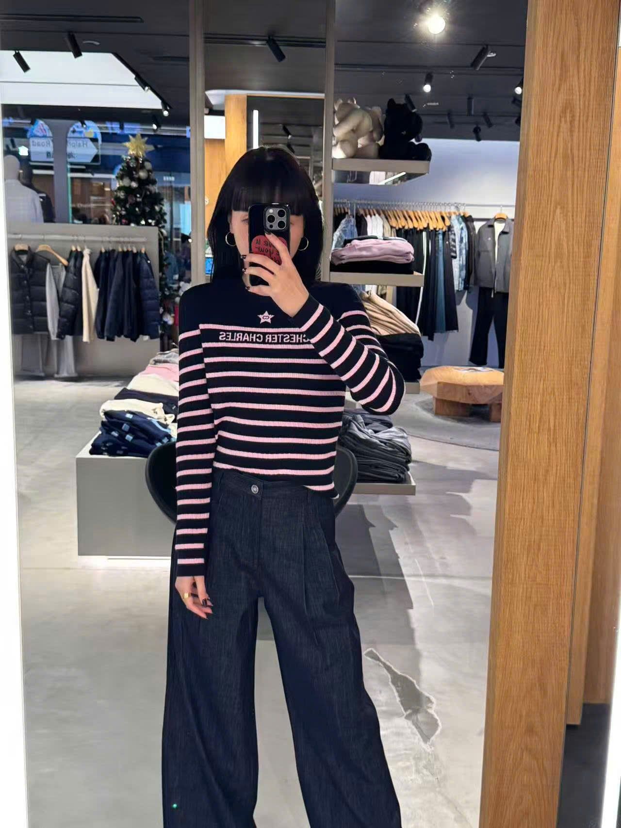  Quần jean ống rộng xanh than ss25 