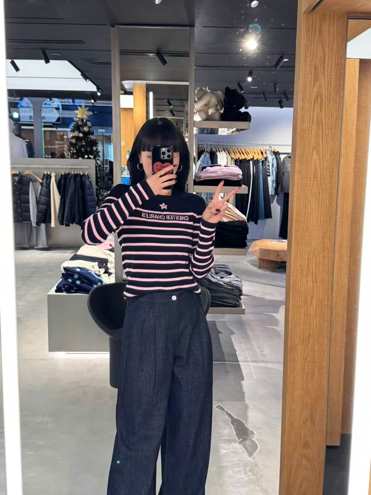  Quần jean ống rộng xanh than ss25 