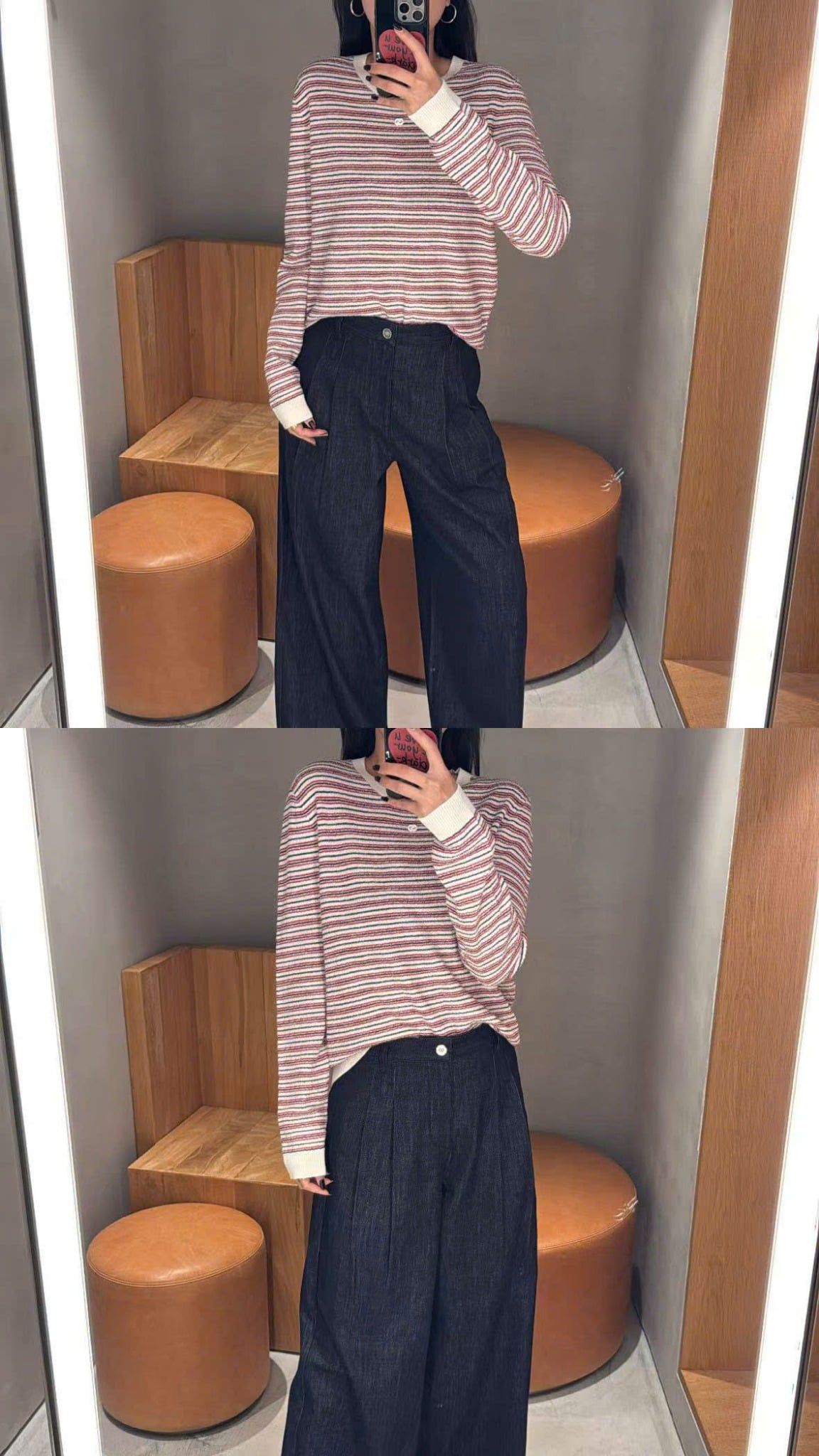  Quần jean ống rộng xanh than ss25 