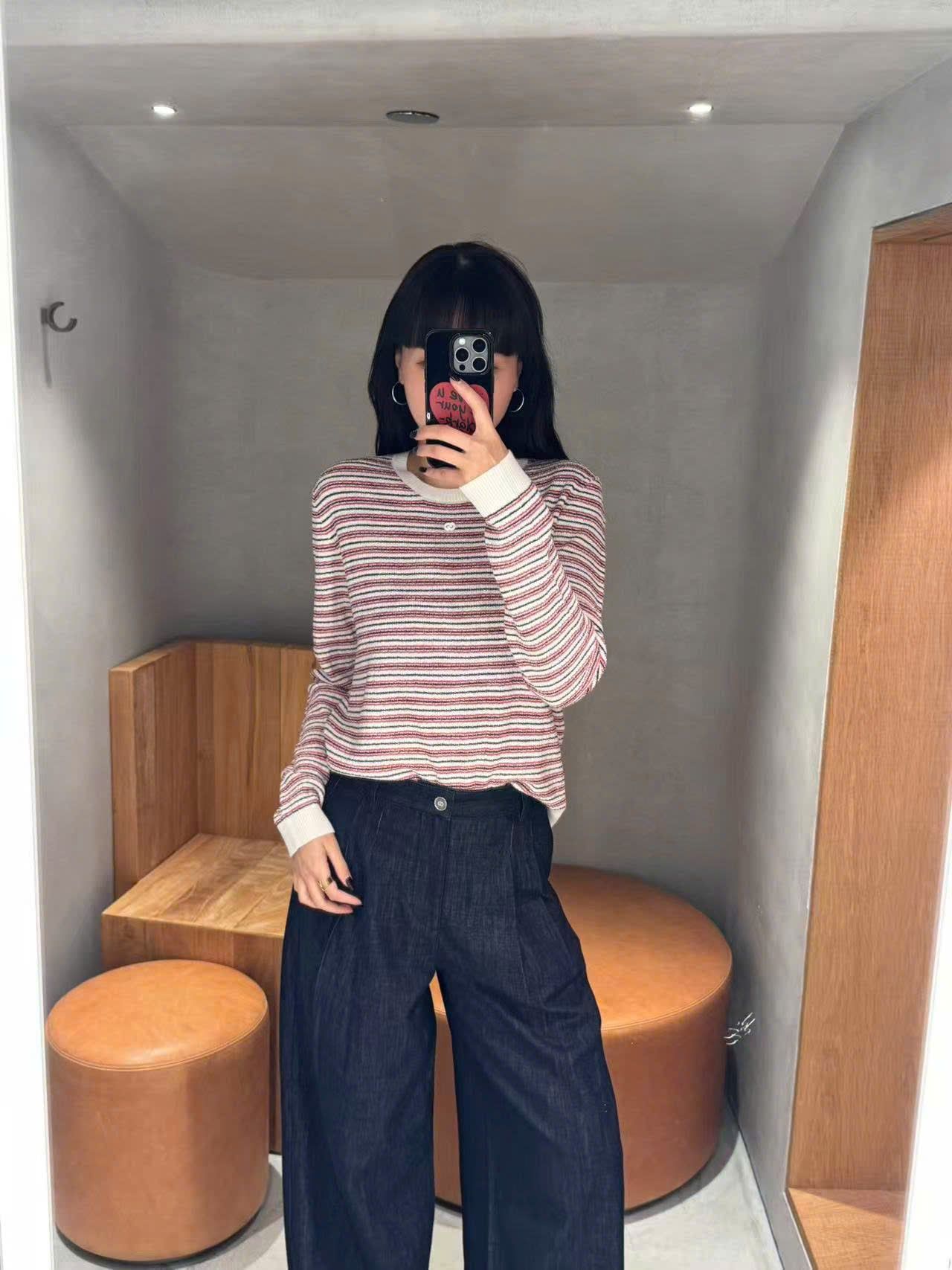  Quần jean ống rộng xanh than ss25 