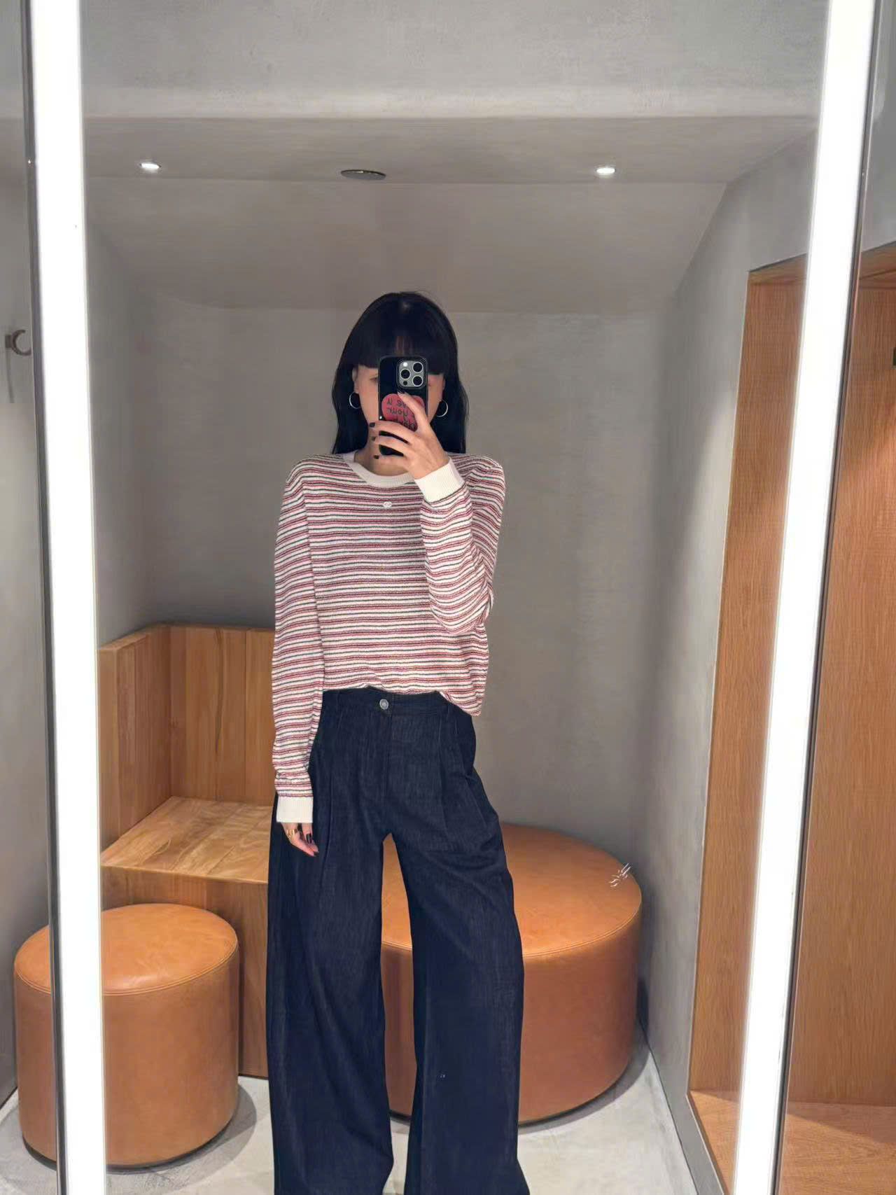  Quần jean ống rộng xanh than ss25 