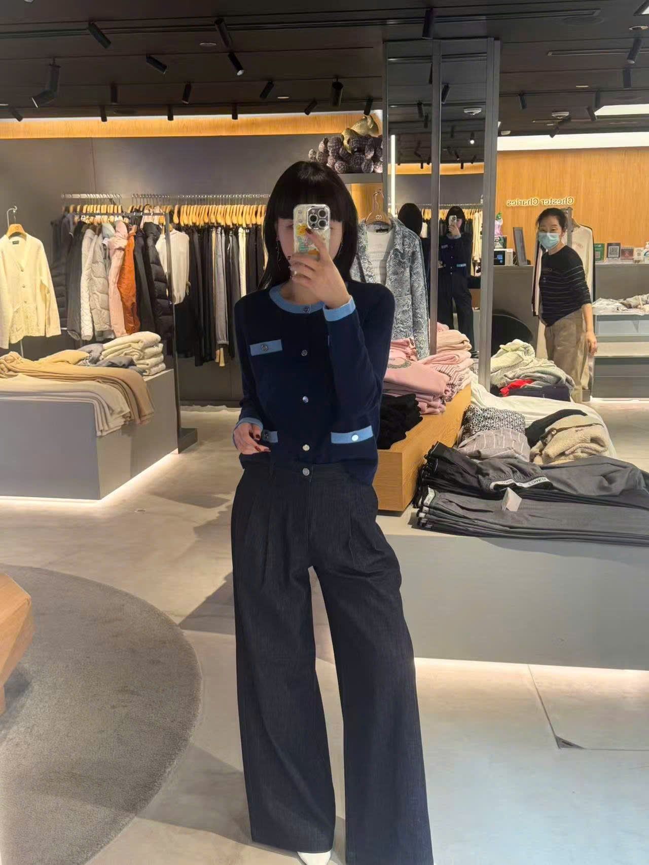  Quần jean ống rộng xanh than ss25 