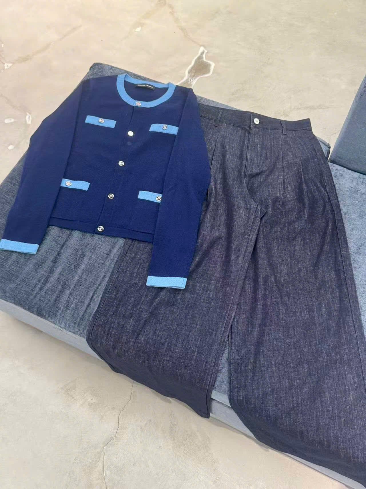  Quần jean ống rộng xanh than ss25 