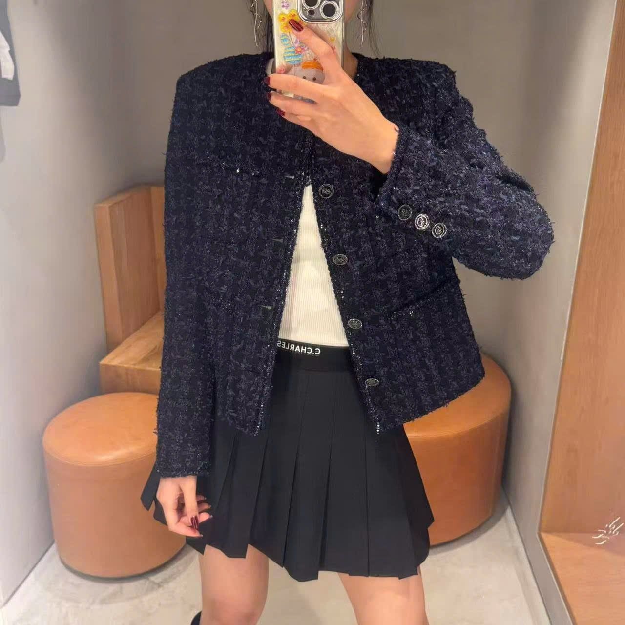  Áo tweed xanh navy Blink 