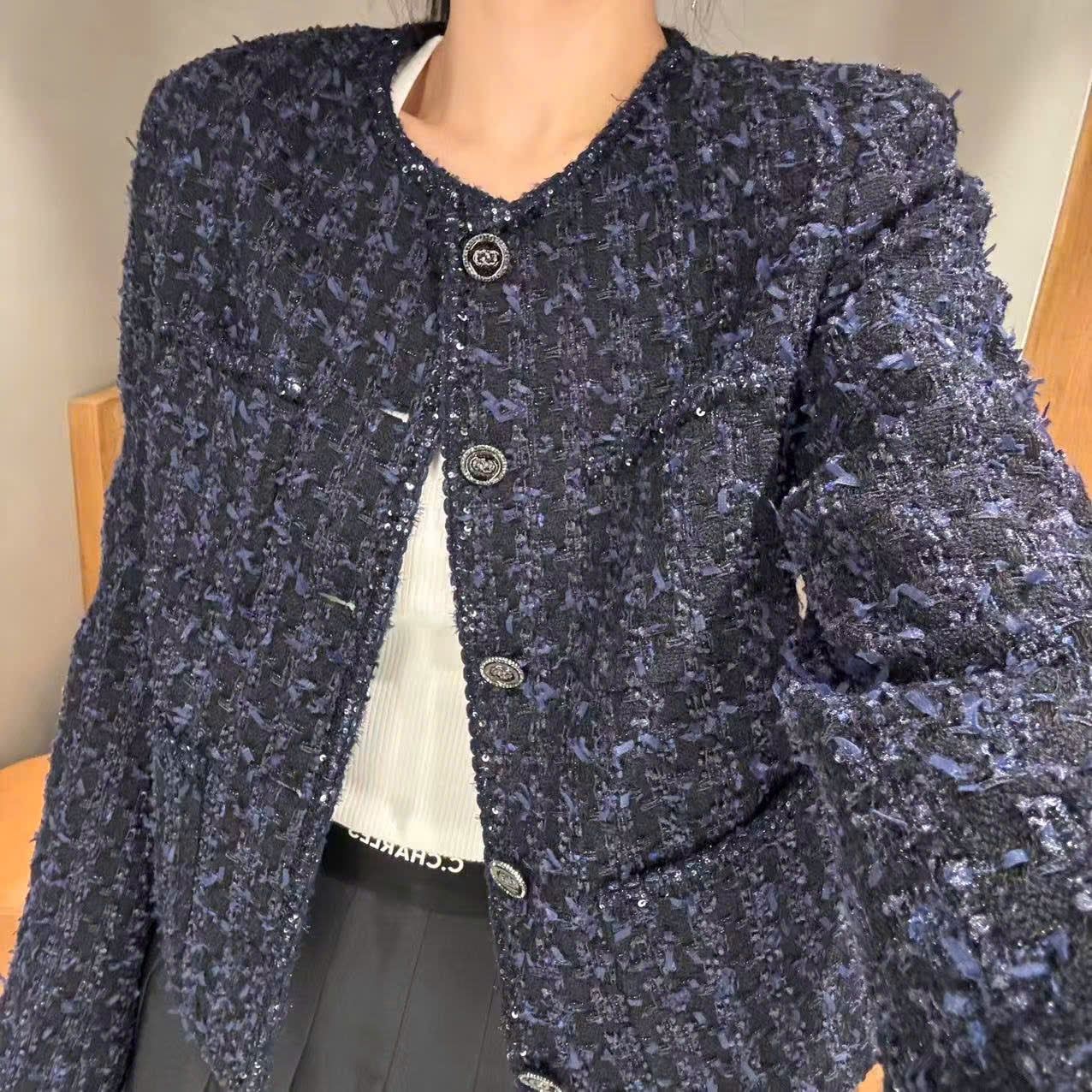  Áo tweed xanh navy Blink 