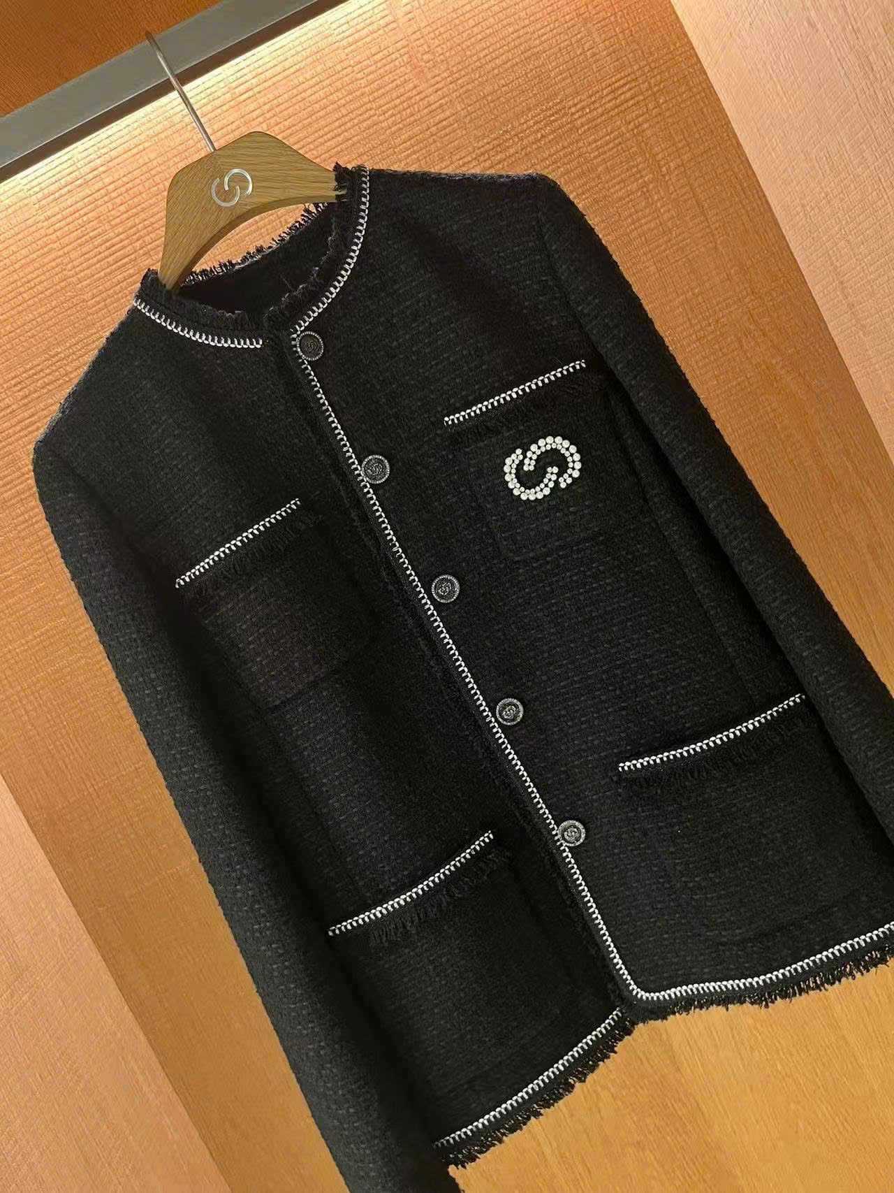  Áo khoác dạ đen 4 túi 