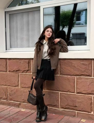  2.Áo khoác len NÂU ,kéo khóa (SET) 