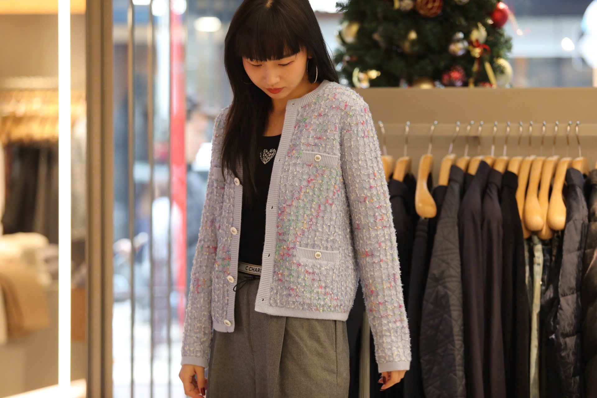  Áo CDG xanh nhạt sắc màu 4 túi -cúc trắng 