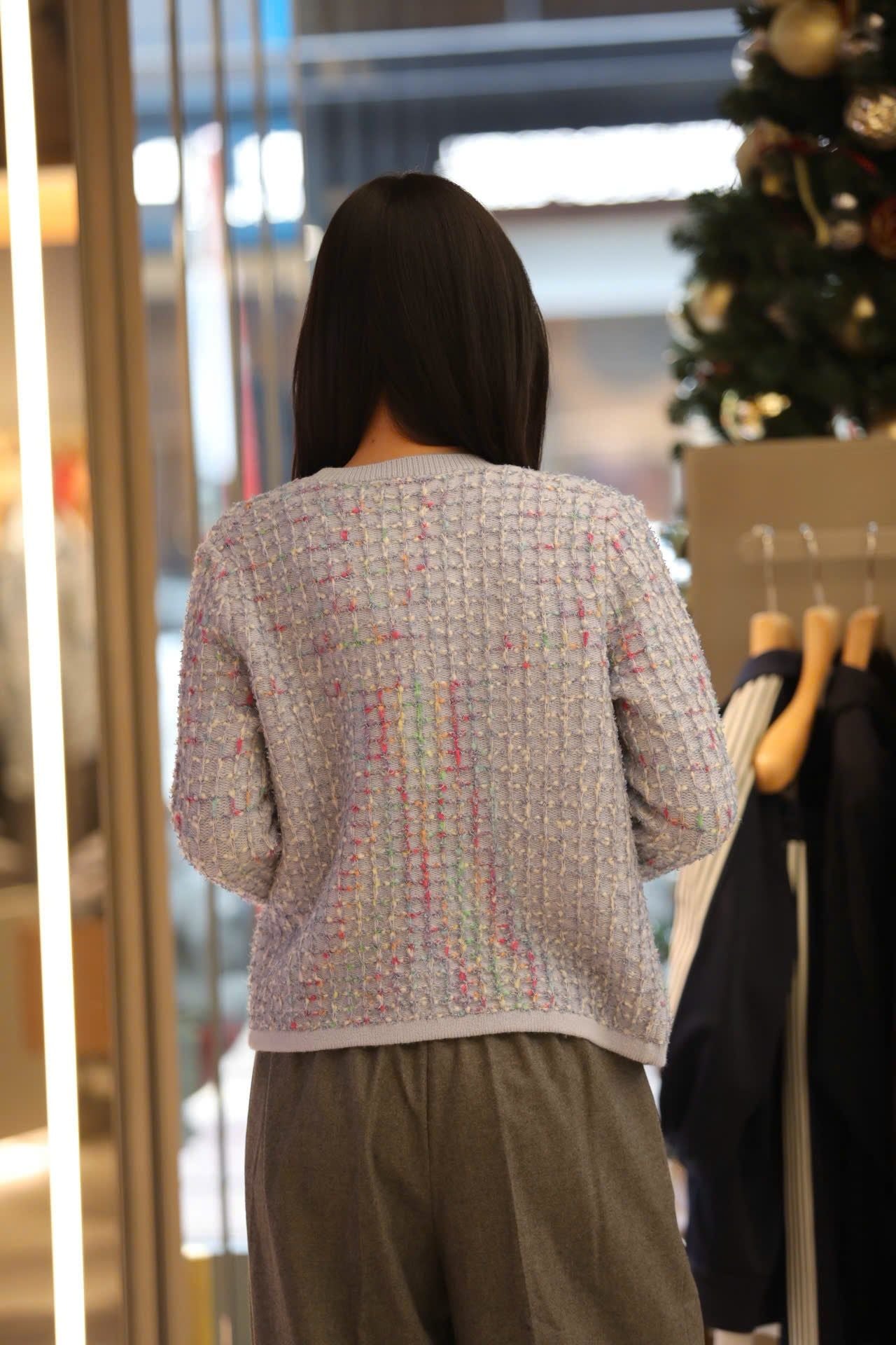  Áo CDG xanh nhạt sắc màu 4 túi -cúc trắng 