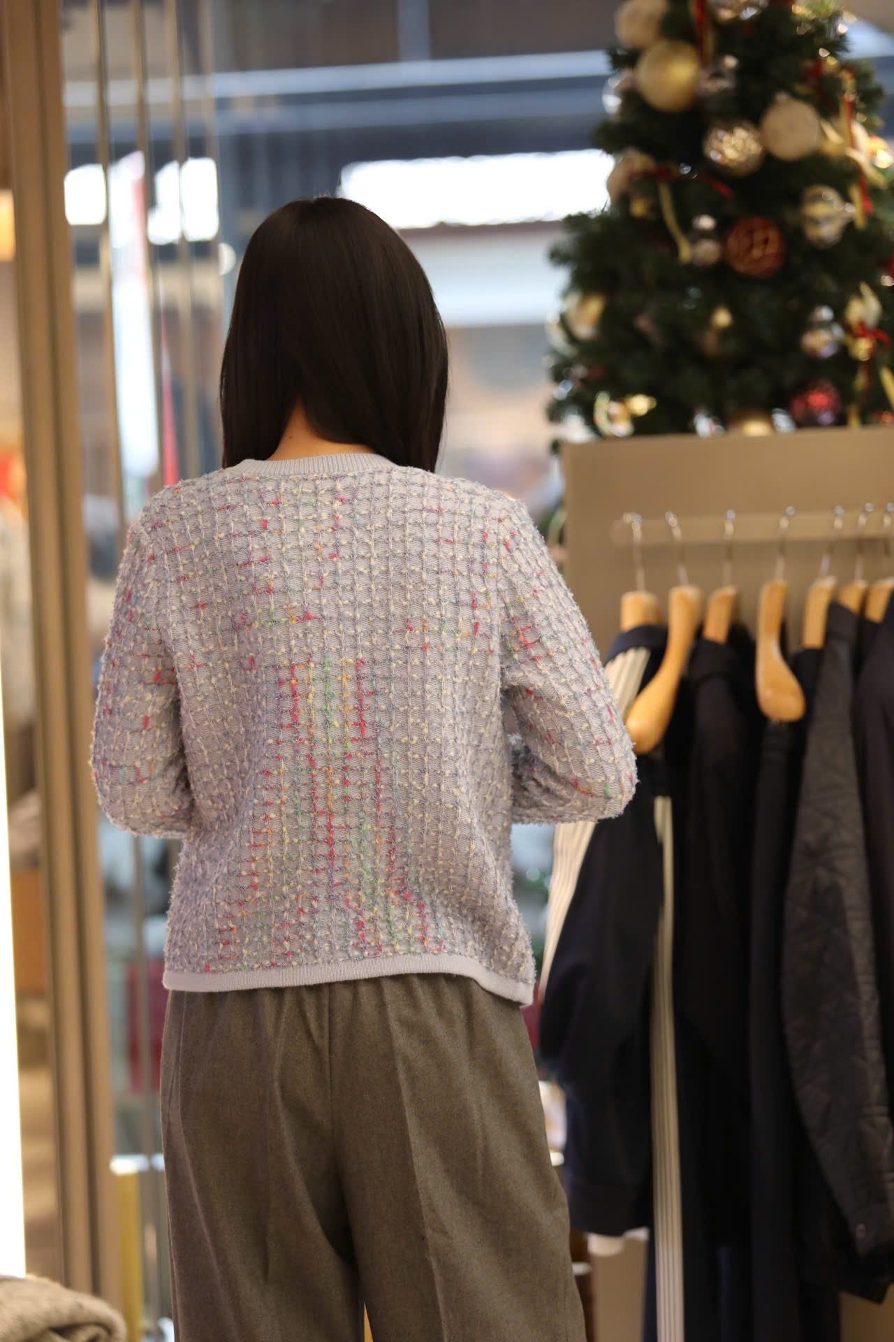  Áo CDG xanh nhạt sắc màu 4 túi -cúc trắng 