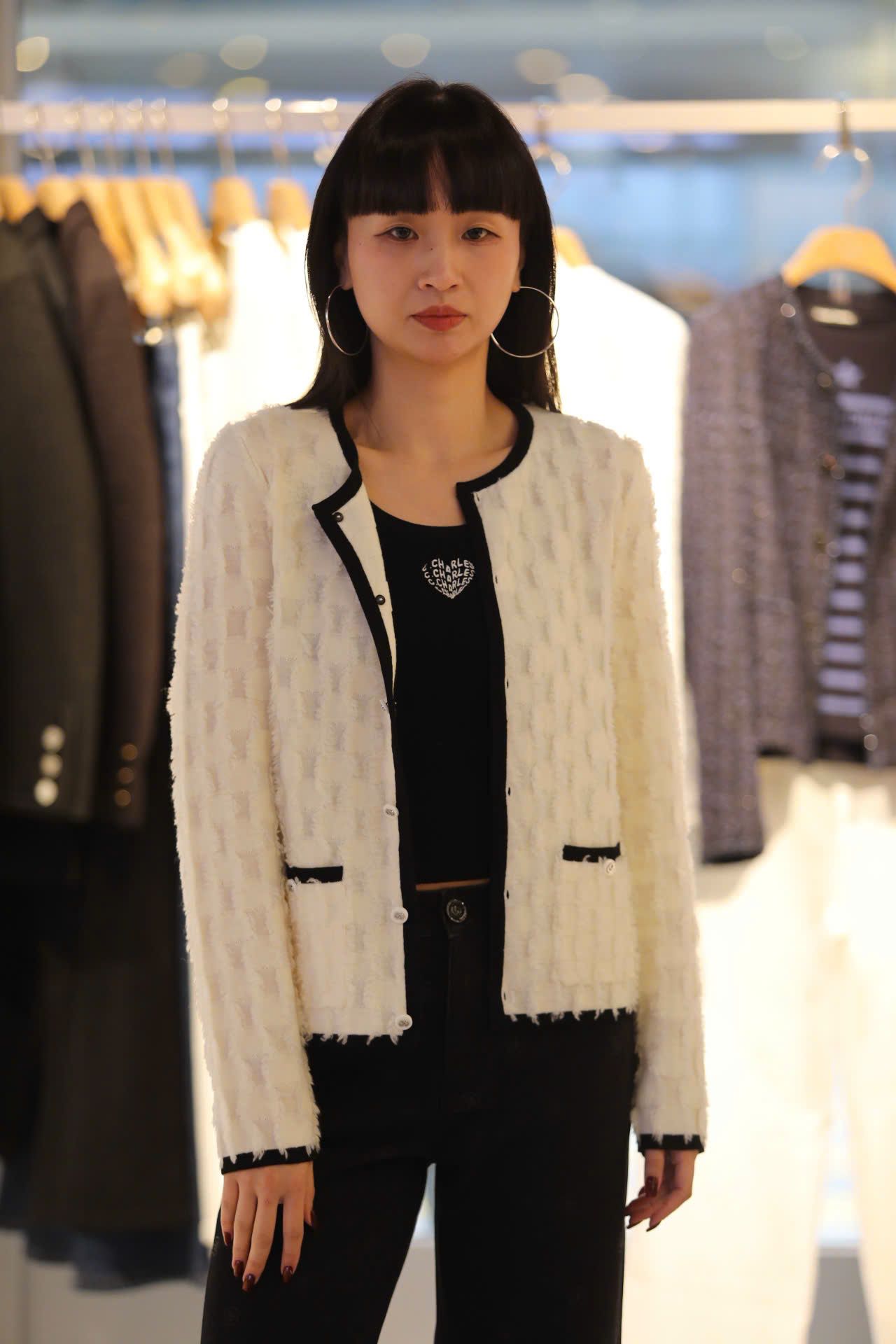  Áo CDG ô vuông trắng viền đen new25 