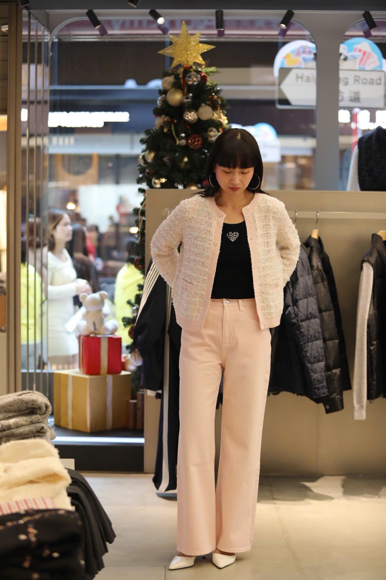  Áo CDG hồng kẻ trắng sắc mầu 