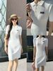  Váy polo trắng - Logo chữ nhật 