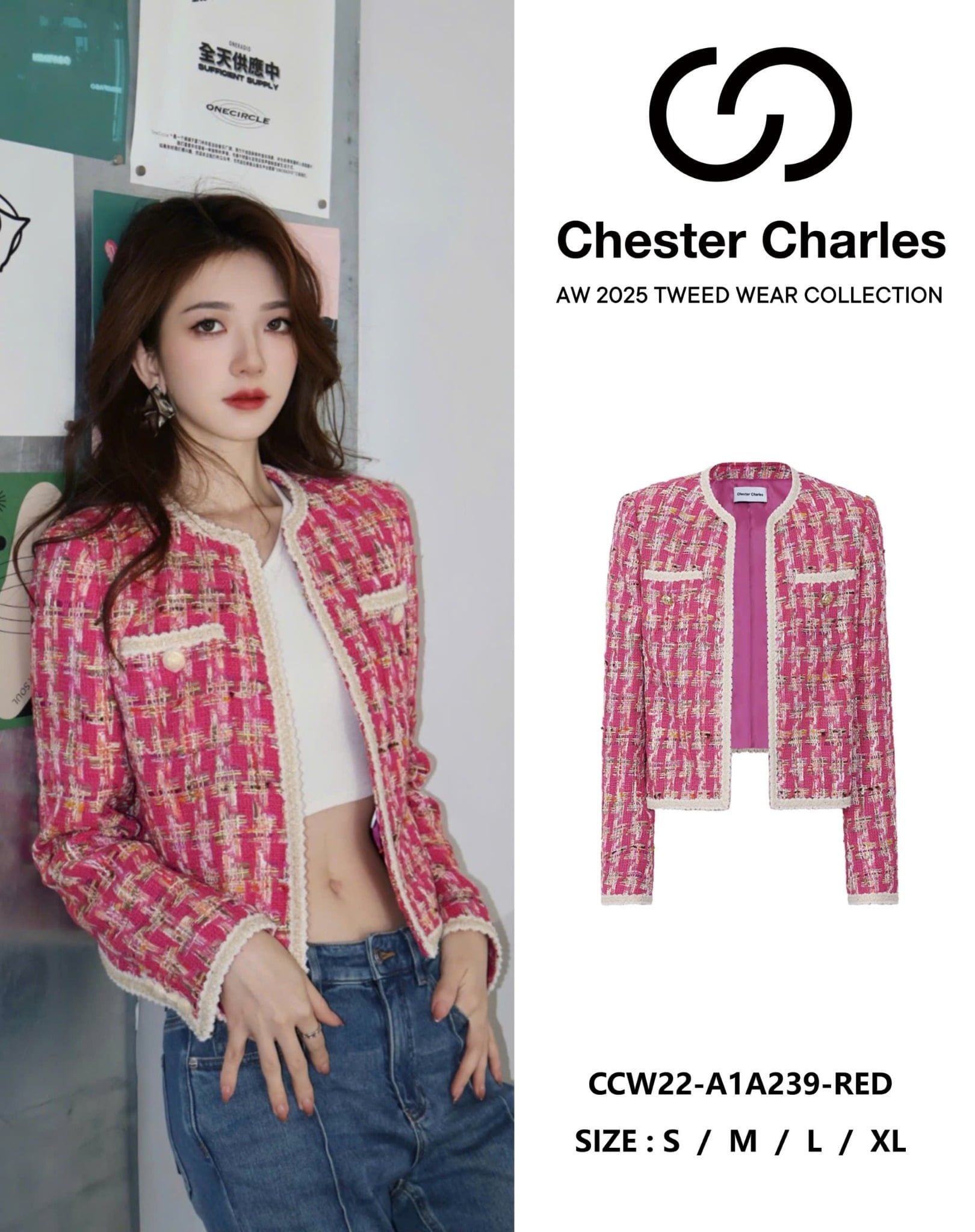  1.Áo dạ kẻ đỏ hồng , viền trắng 