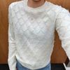  2.Áo len trắng dài tay quả trám 