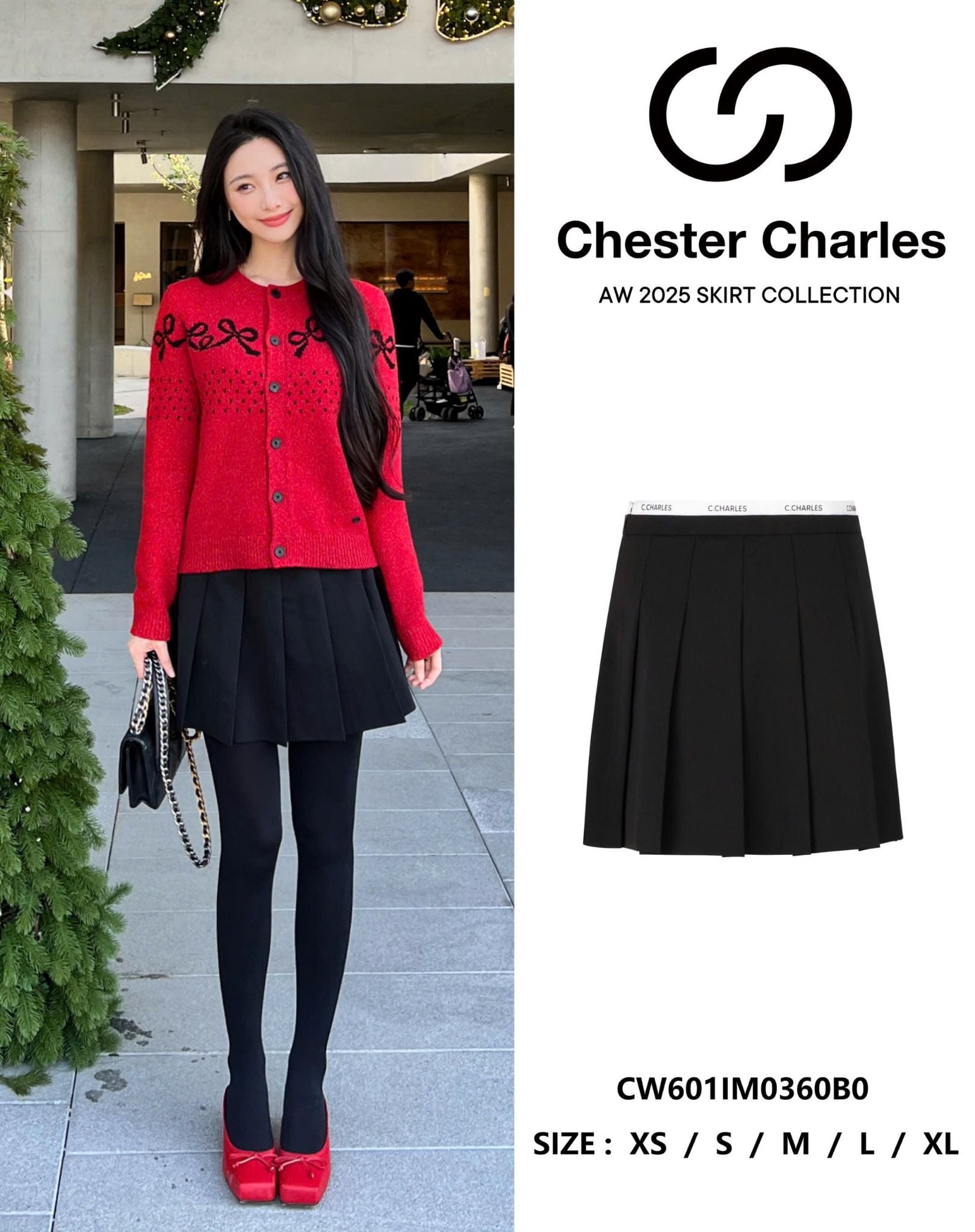  Chân váy ngắn xếp ly Cạp trắng 