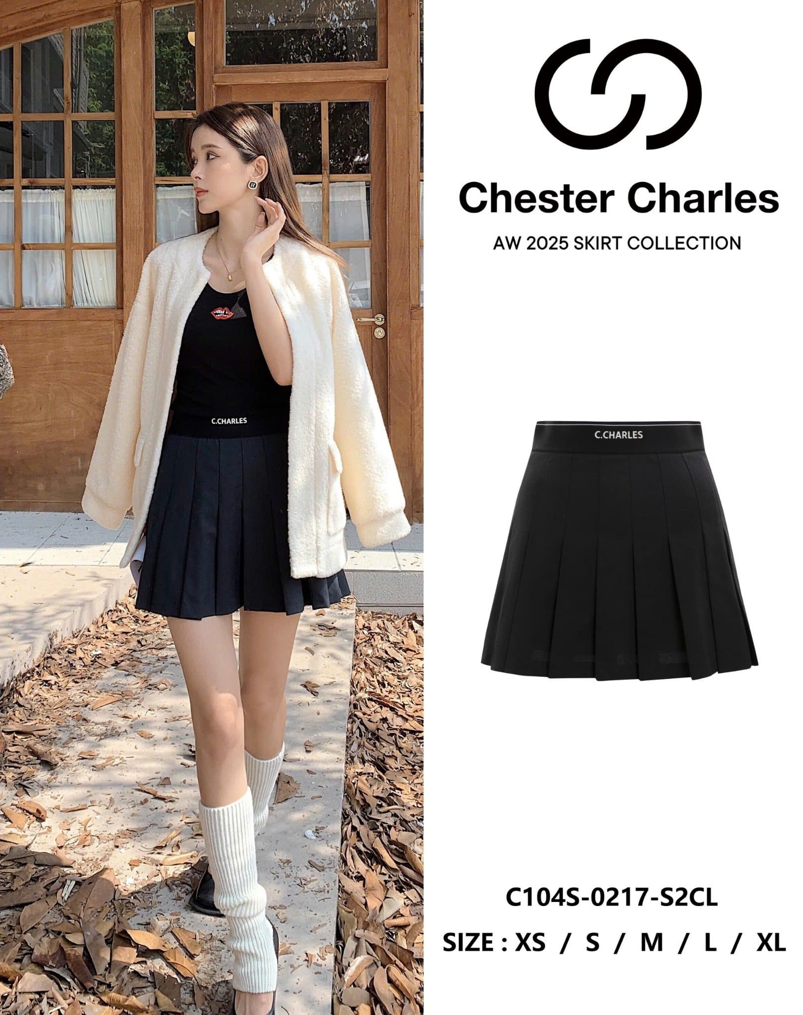  4.Chân váy xếp cạp chester 