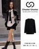  3.Áo dạ tweed đen dài 