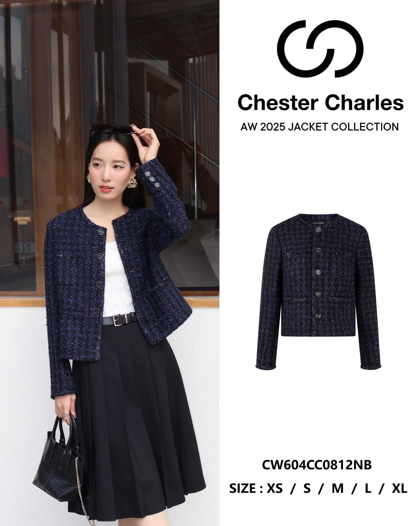  Áo tweed xanh navy Blink 