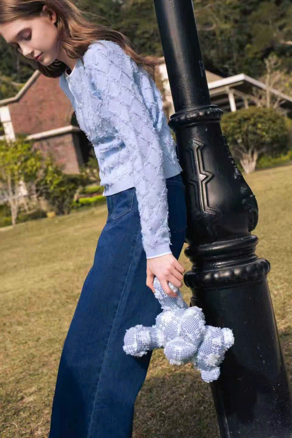  Áo CDG trám lông xanh pastel 