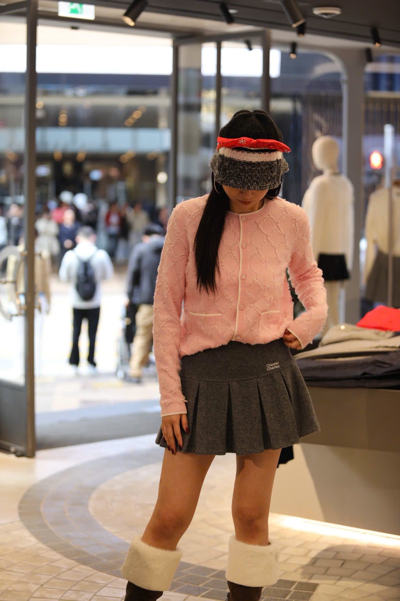  Áo CDG trám lông hồng pastel 