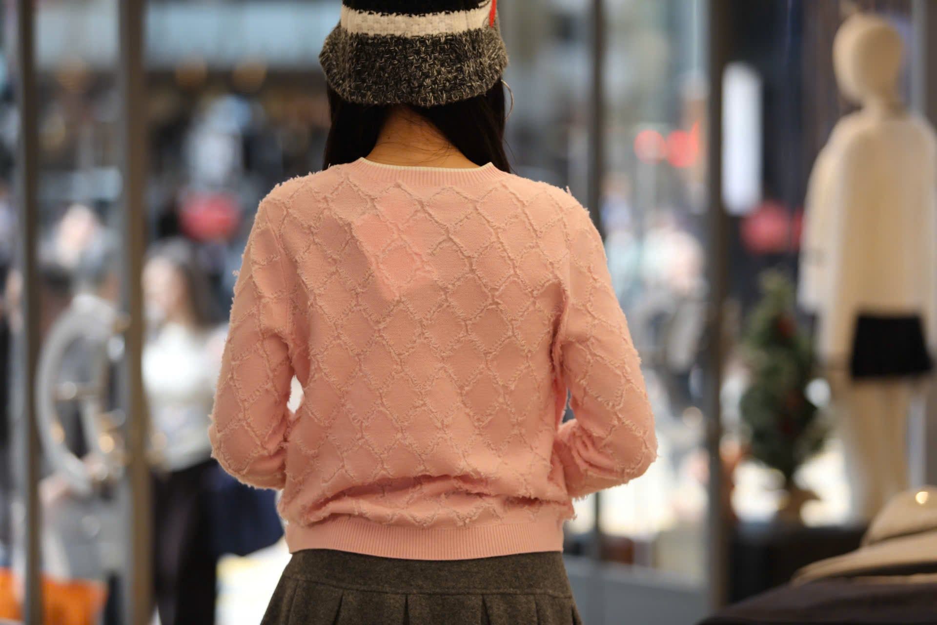  Áo CDG trám lông hồng pastel 