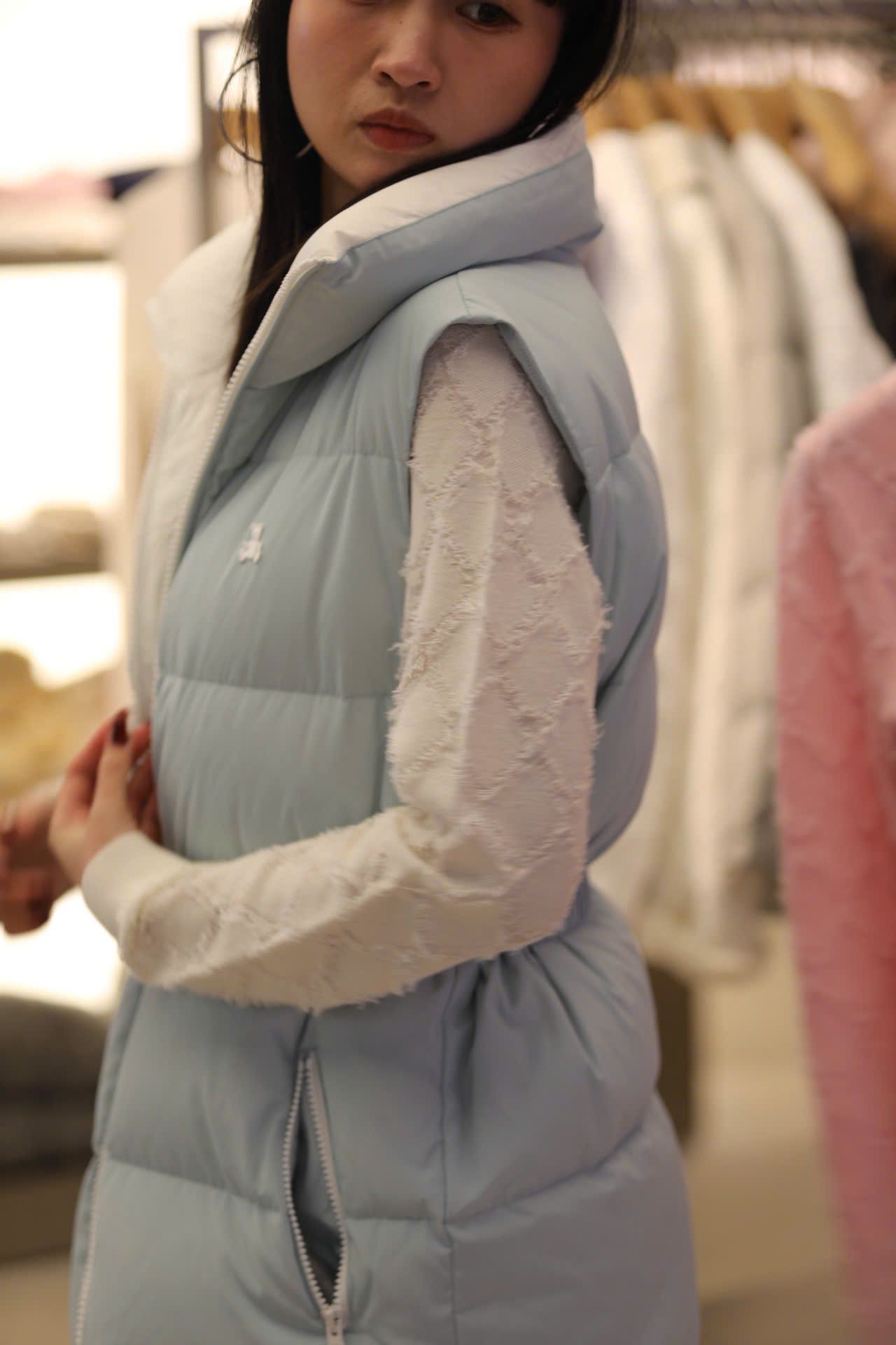  Áo gile phao Xanh da trời 