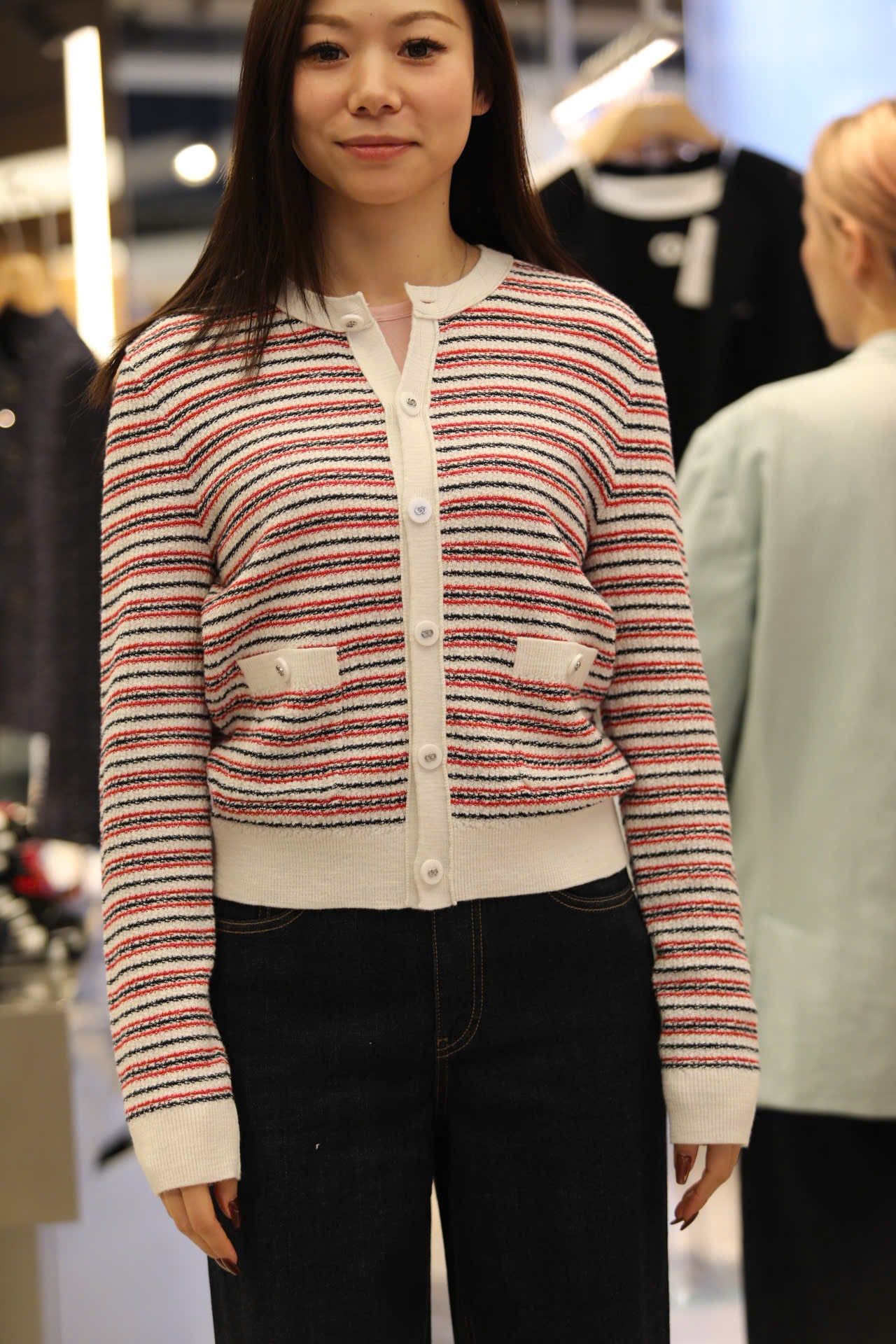  Áo CDG trẳng kẻ đỏ viền trắng 