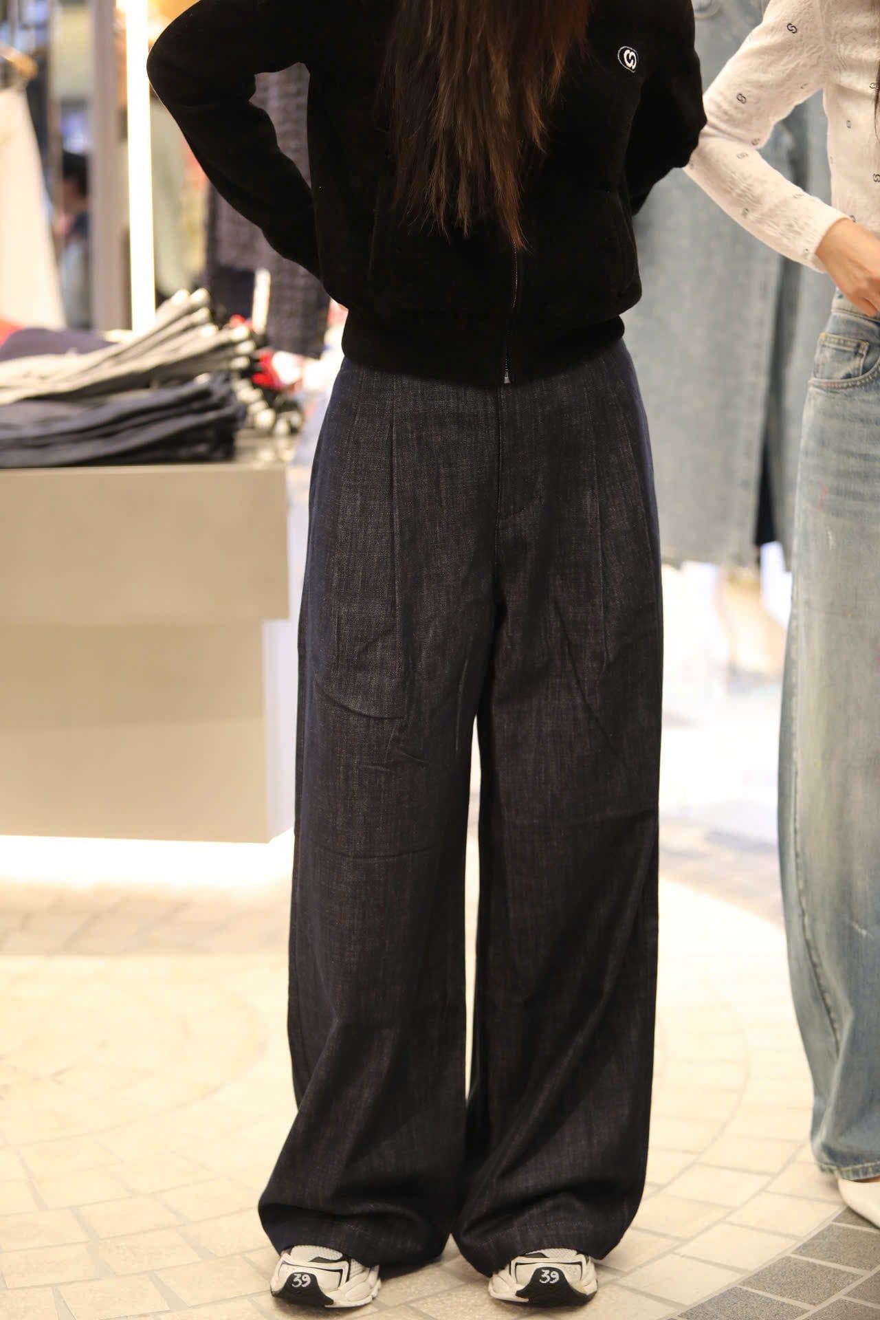  Quần jean ống rộng xanh than ss25 