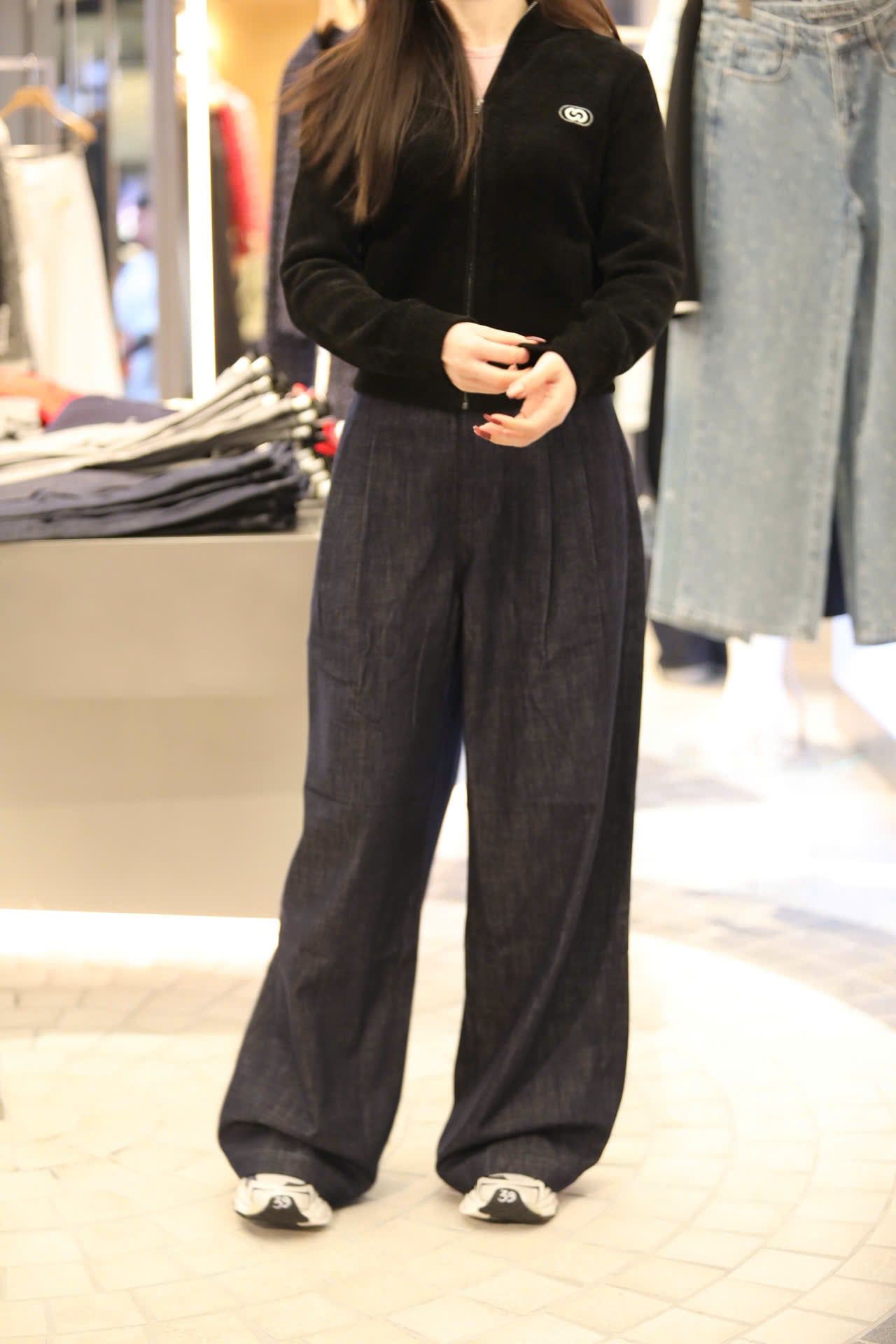  Quần jean ống rộng xanh than ss25 