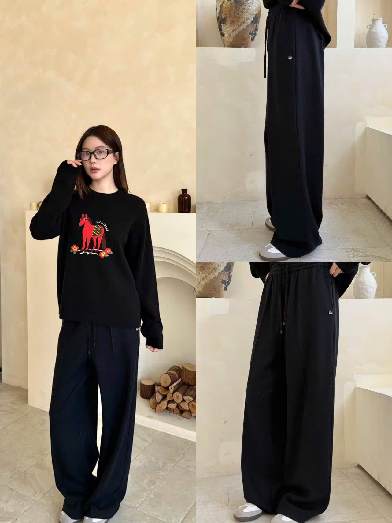  Quần len đen, Logo túi hậu 