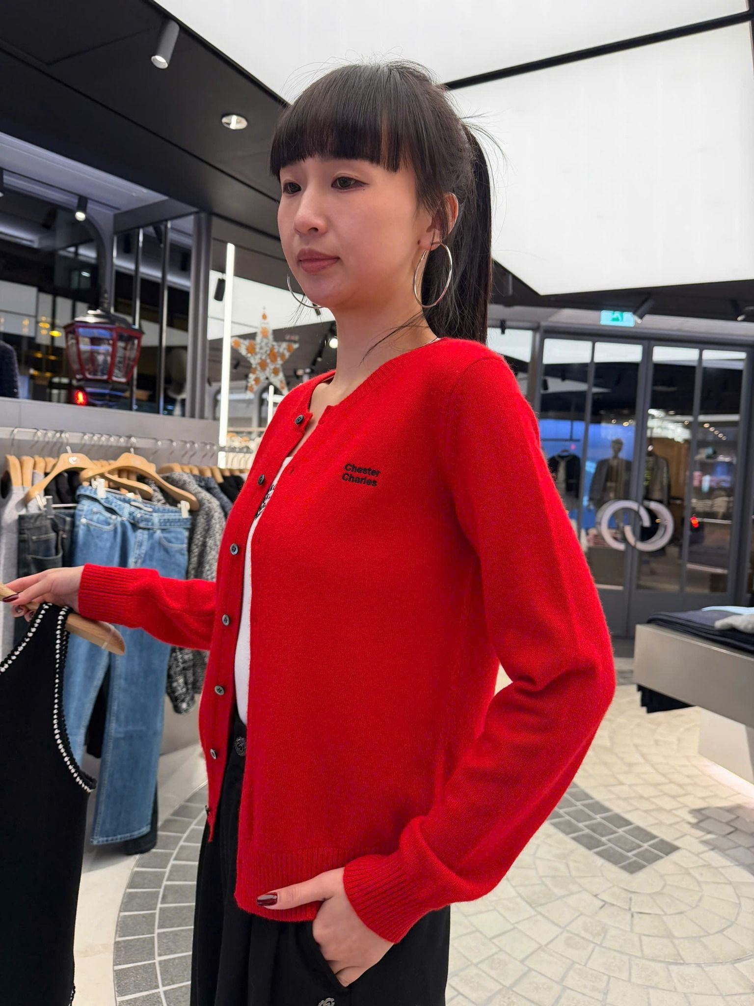  CDG đỏ chữ CC đen 