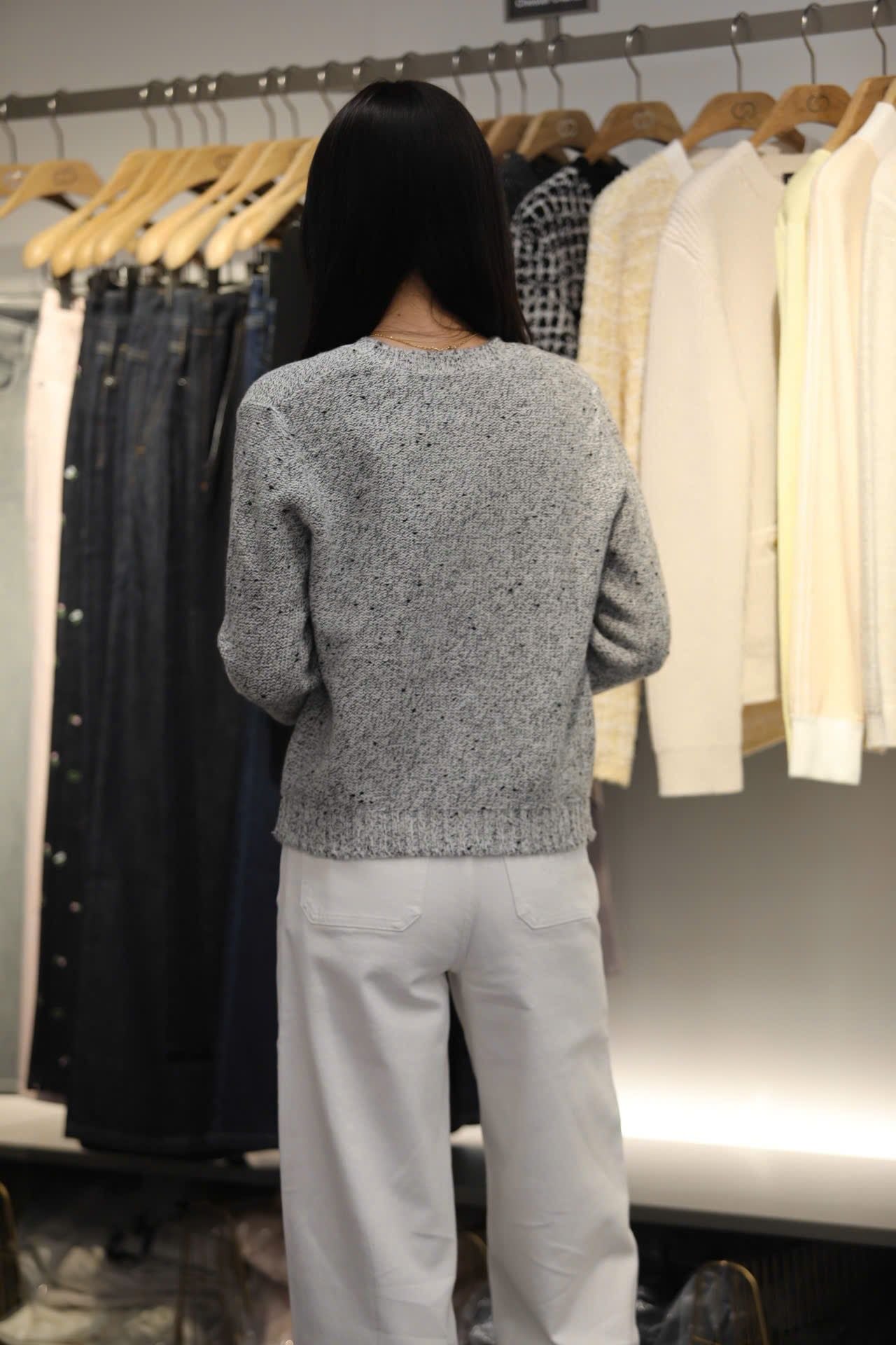  Áo CDG xám 2 túi Logo trắng 