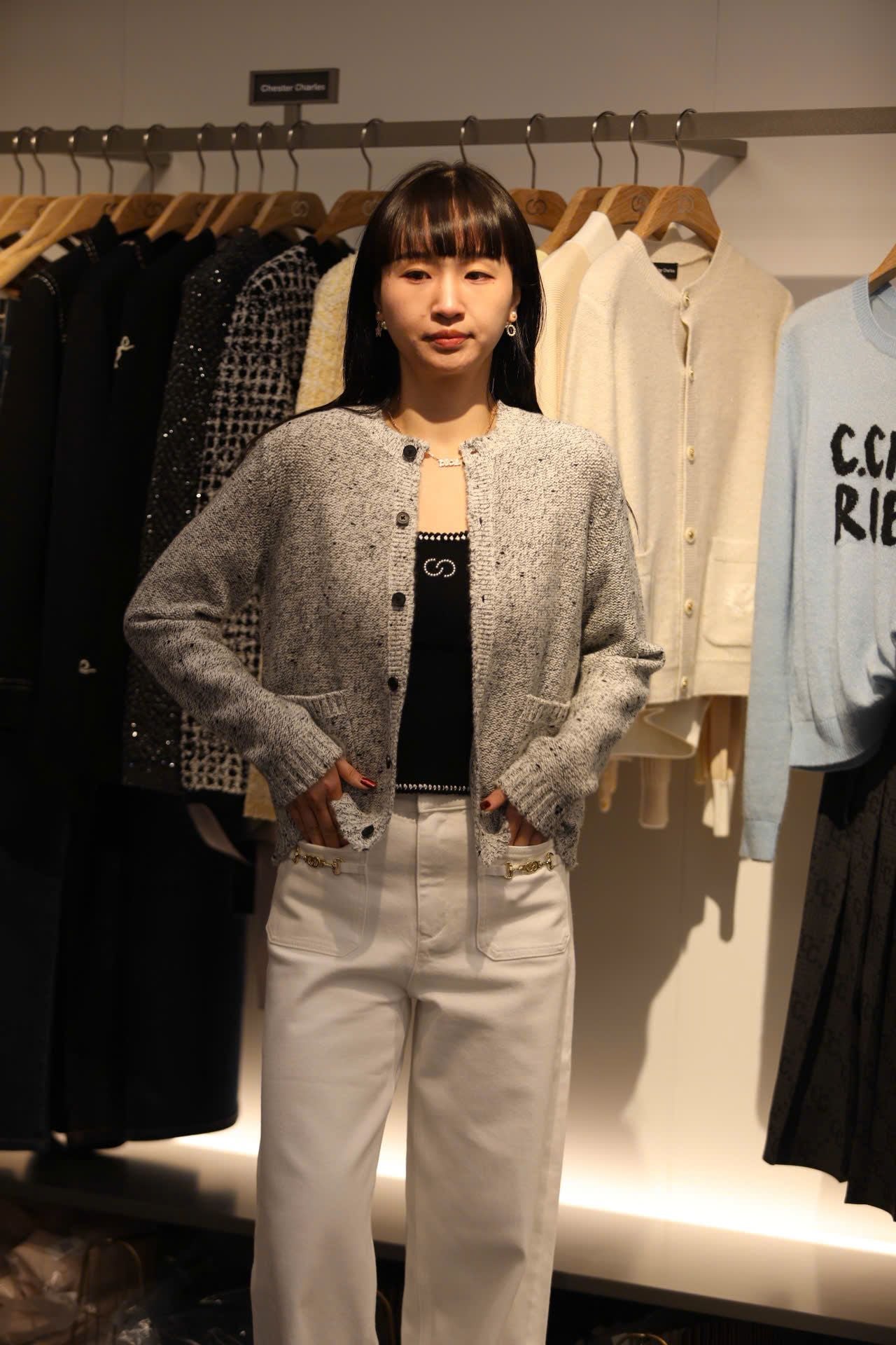  Áo CDG xám 2 túi Logo trắng 