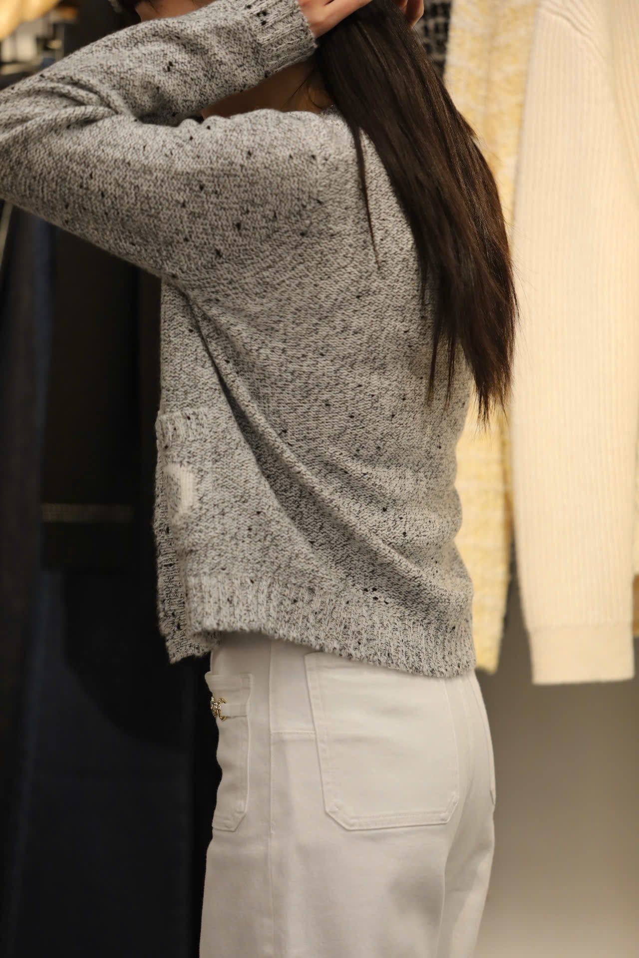  Áo CDG xám 2 túi Logo trắng 