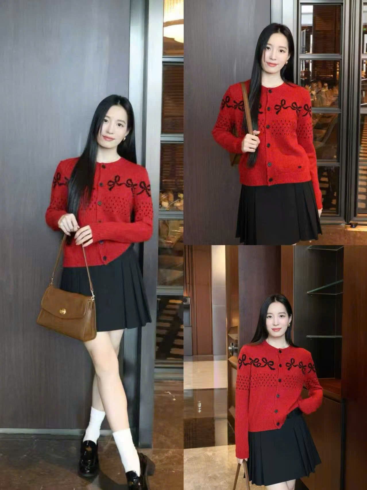  Áo CDG đỏ nơ đen 