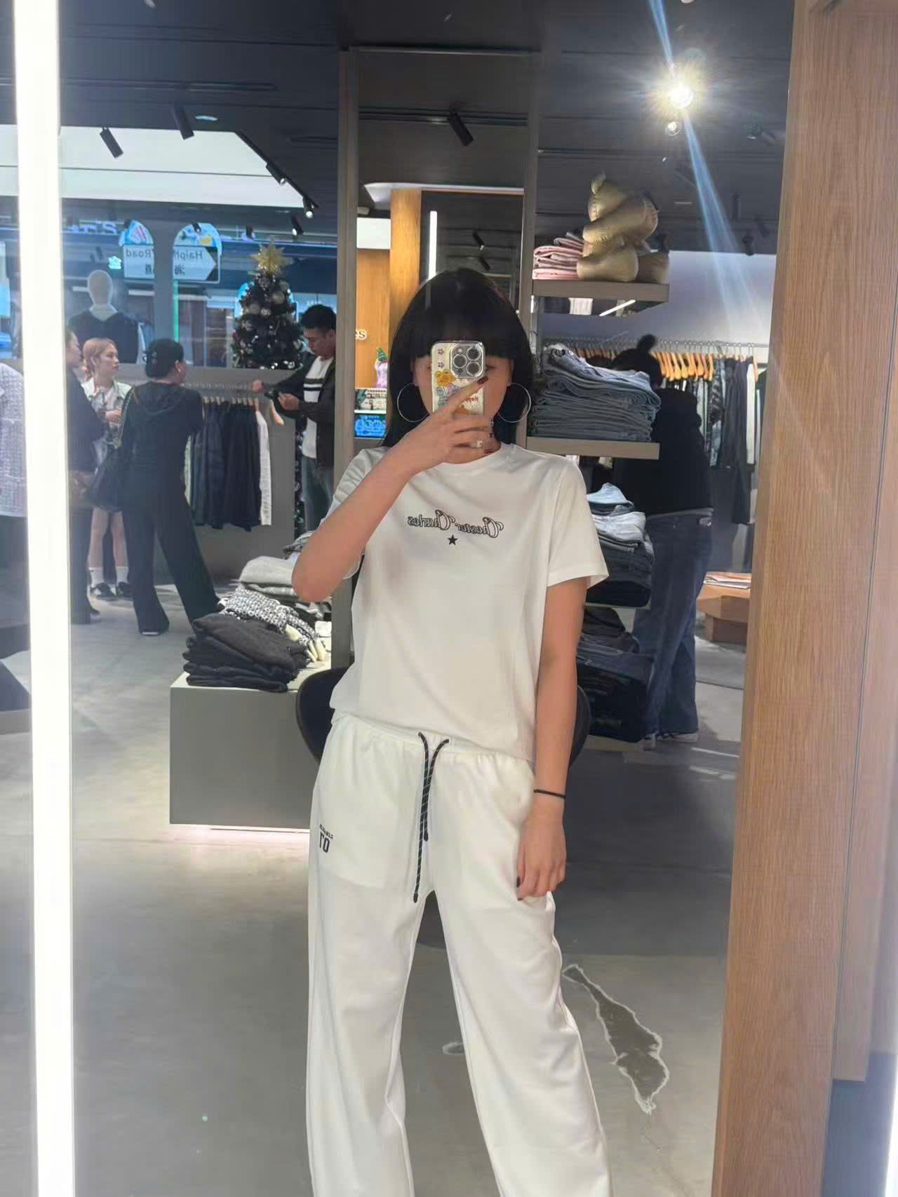  Quần thun trắng Logo 07 