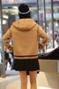  Áo khoác có mũ - dạ ep màu Camel 