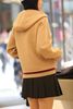  Áo khoác có mũ - dạ ep màu Camel 
