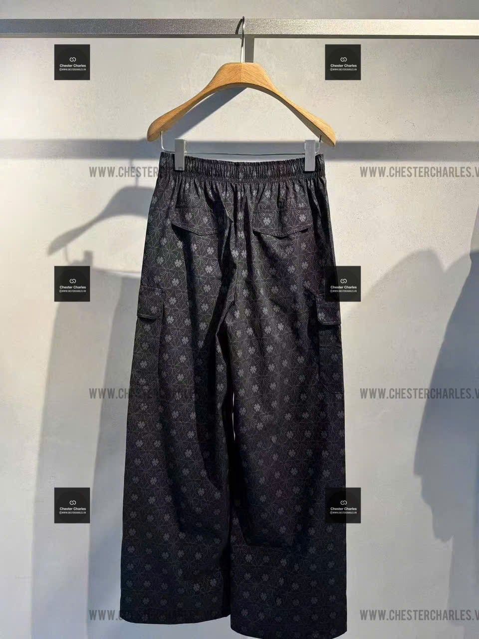  Quần gió xám full logo -dây rút 