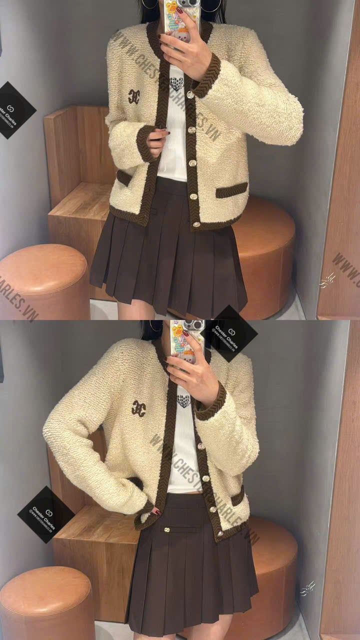  Chân váy ngắn nâu 